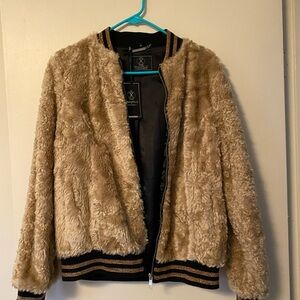 Tan Faux Fur Jacket Rino & Pelle sz 38 (XS/S) new